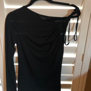 BCBG One shoulder black blouse